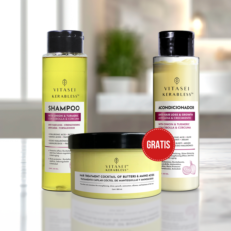 KIT CAPILAR CRECIMIENTO - SHAMPOO + ACONDICIONADOR + GRATIS CÓCTEL DE AMINOÁCIDOS