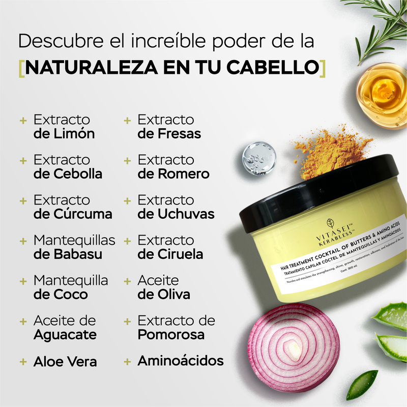 KIT CAPILAR CRECIMIENTO - SHAMPOO + ACONDICIONADOR + GRATIS CÓCTEL DE AMINOÁCIDOS