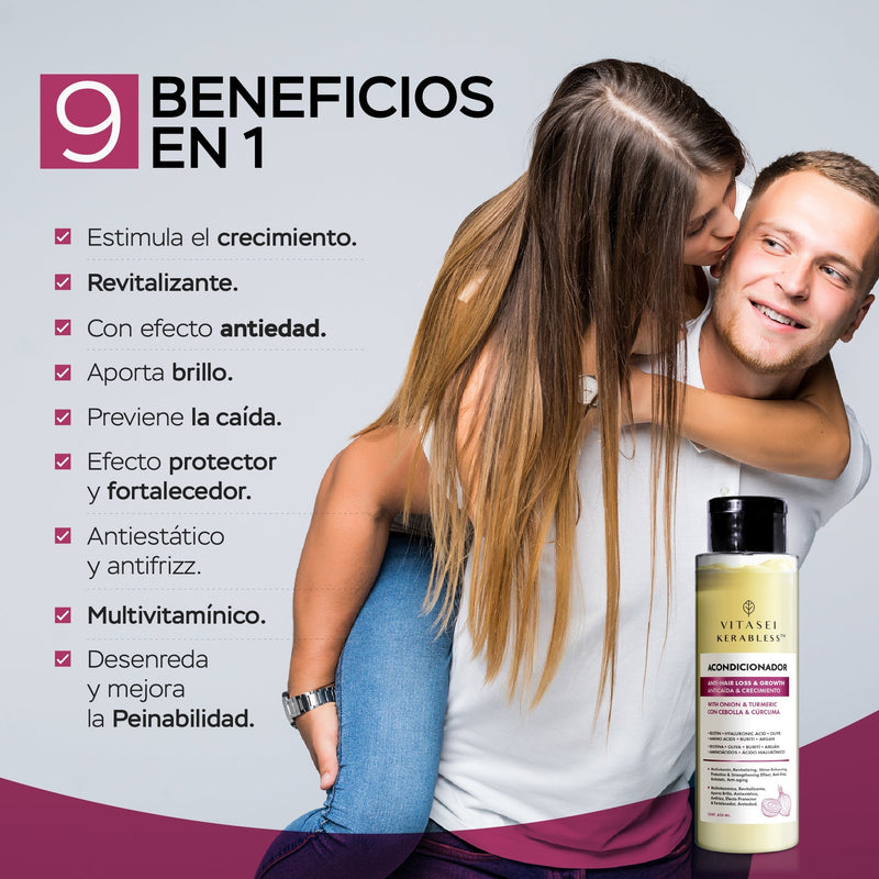 KIT CAPILAR CRECIMIENTO - SHAMPOO + ACONDICIONADOR + GRATIS CÓCTEL DE AMINOÁCIDOS