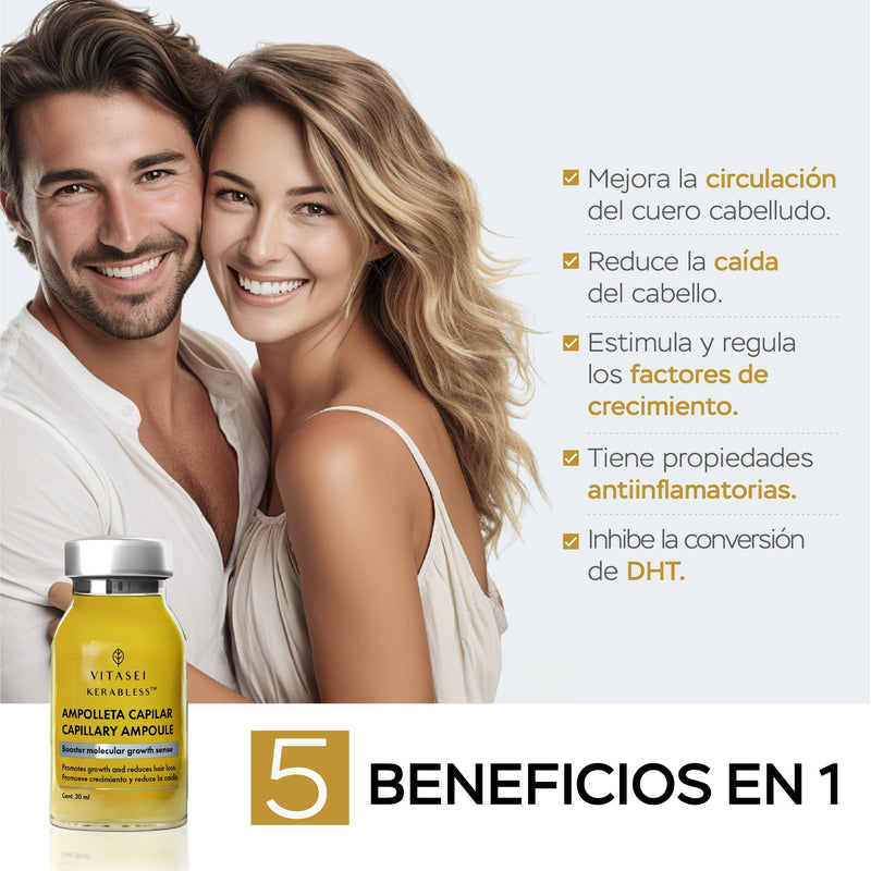 KIT CAPILAR ESTIMULADOR DE CRECIMIENTO - ACTIVADOR + AMPOLLETA CON CÚRCUMA
