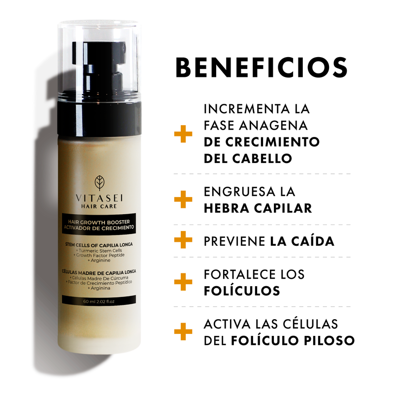 KIT CAPILAR ESTIMULADOR DE CRECIMIENTO - ACTIVADOR + AMPOLLETA CON CÚRCUMA