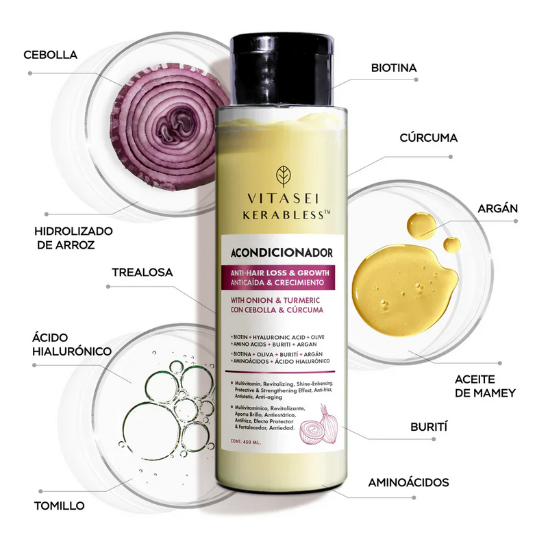 KIT CAPILAR CRECIMIENTO - SHAMPOO + ACONDICIONADOR + GRATIS CÓCTEL DE AMINOÁCIDOS